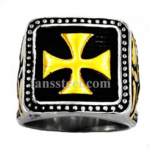 FSR11W10G Square cross fish Christ ring